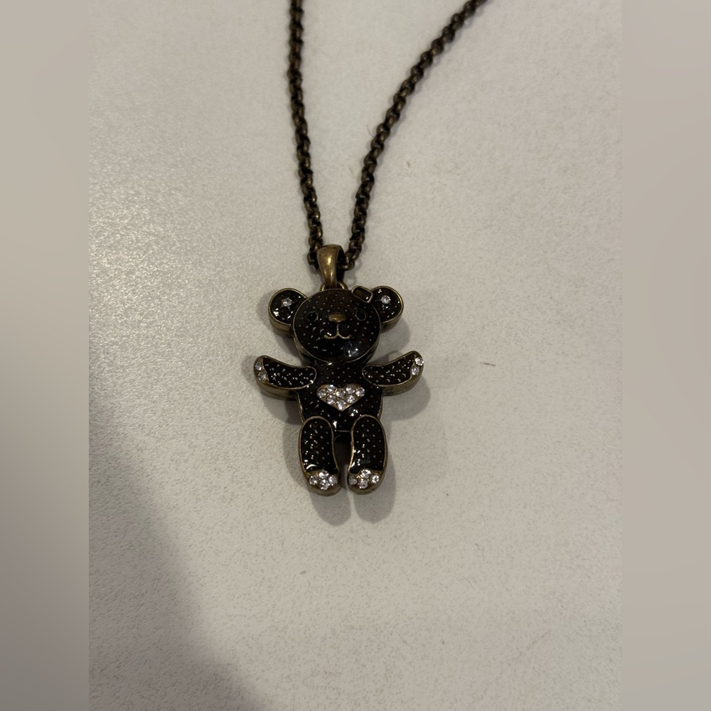 Vintage Brown Teddy Necklace